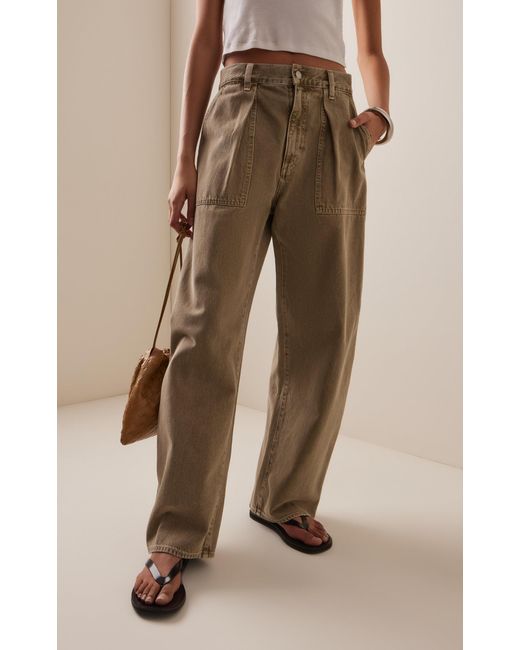 Agolde Natural Sefton Cotton Curved-Leg Pants