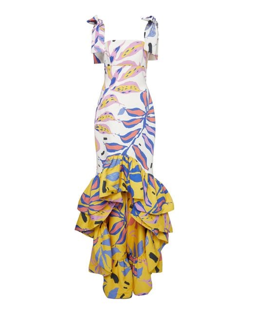 Leal Daccarett Multicolor El Sebas Ruffle-hem Crepe Dress