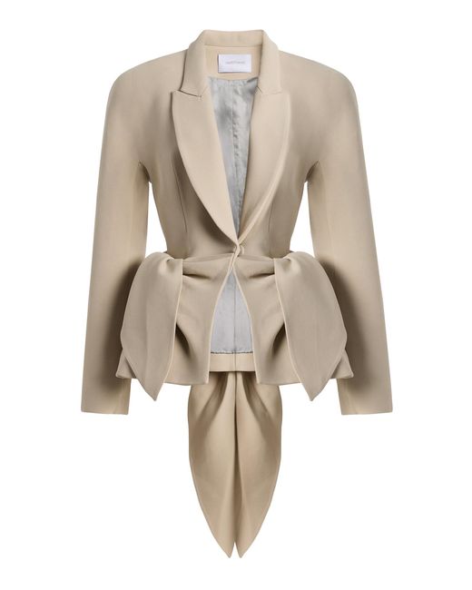 Harithand Natural Exclusive Draped Double Crepe Jacket