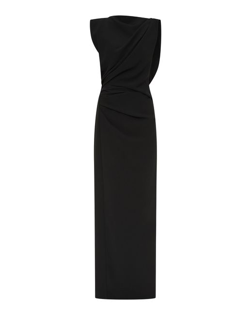 Rachel Gilbert Black Brigitte Wool-Silk Gown