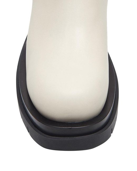 Bottega Veneta White The Lug Leather Ankle Boots