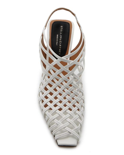 Stella McCartney White Spur Woven Vegan-Leather Pumps