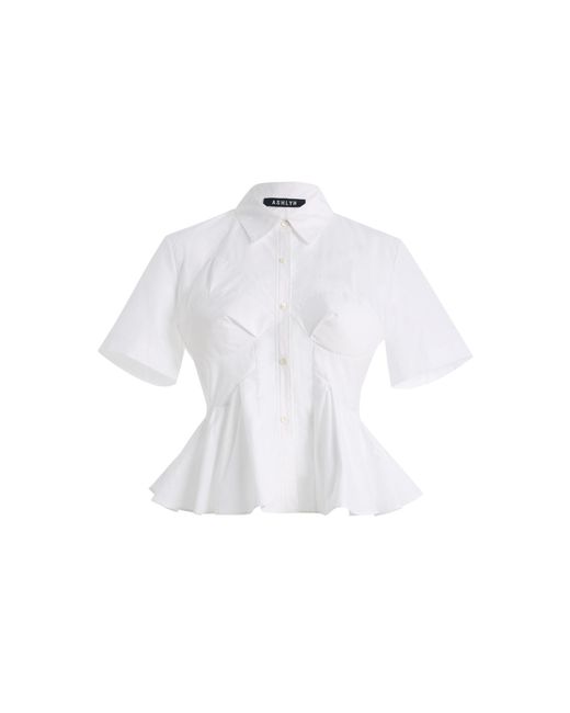 Ashlyn White Puzzle Cotton Top