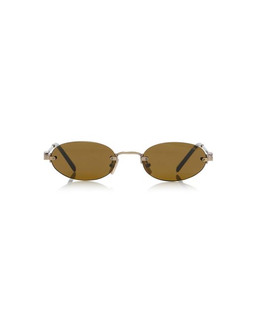 Miu Miu Brown Round-Frame Metal Sunglasses