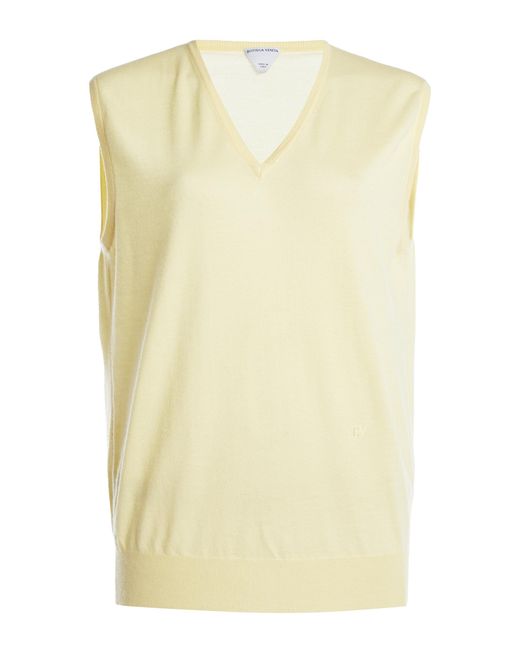 Bottega Veneta Yellow Sleeveless Knit Cashmere Top