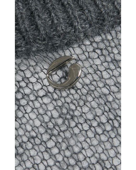 Coperni Gray Layered Wool-Blend Midi Dress
