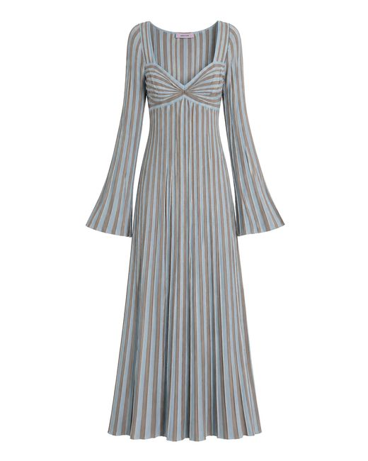MACCAPANI Gray Terry Lurex Knit Maxi Dress