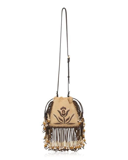 Etro Metallic Long Strap Piccola Kalispera Bag With Fringes