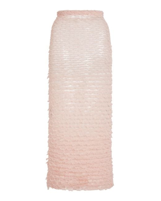 Givenchy Natural Frills Knit Midi Skirt