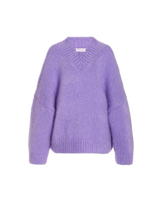Michael Kors Purple Brush Mohair-silk Sweater