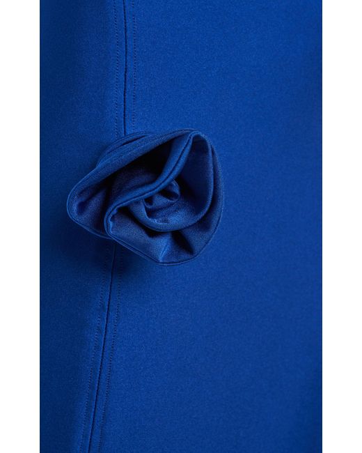 Coperni Blue Flower-embellished Asymmetric Cady Skirt