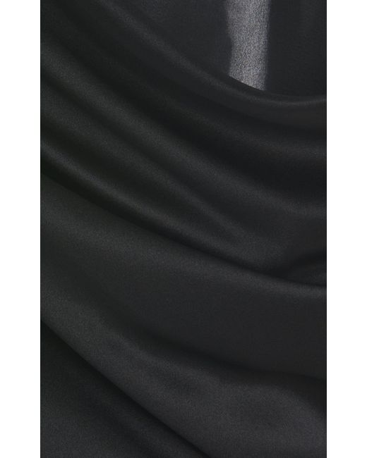 Christopher Esber Black Draped Silk Maxi Skirt