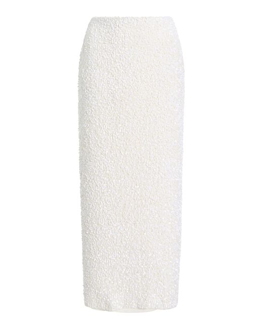 Adam Lippes White Leto Sequined Skirt