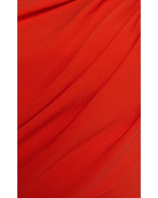 Tom Ford Red Double Silk Georgette Draped Maxi Dress