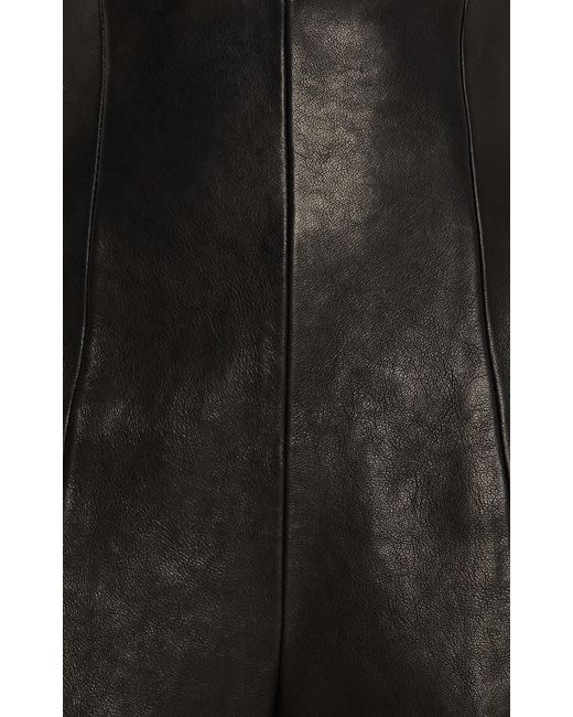 Khaite Black Lenn High-rise Leather Pants