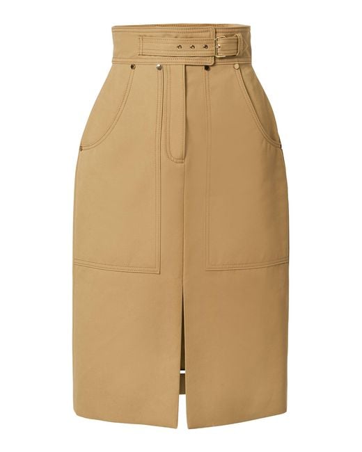 Carolina Herrera Natural Cotton Midi Pencil Skirt