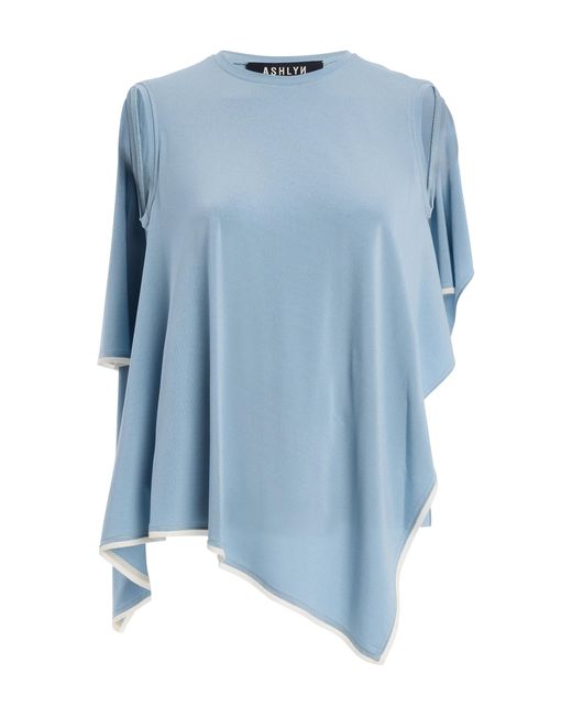 Ashlyn Blue Sleeveless Jersey Topp