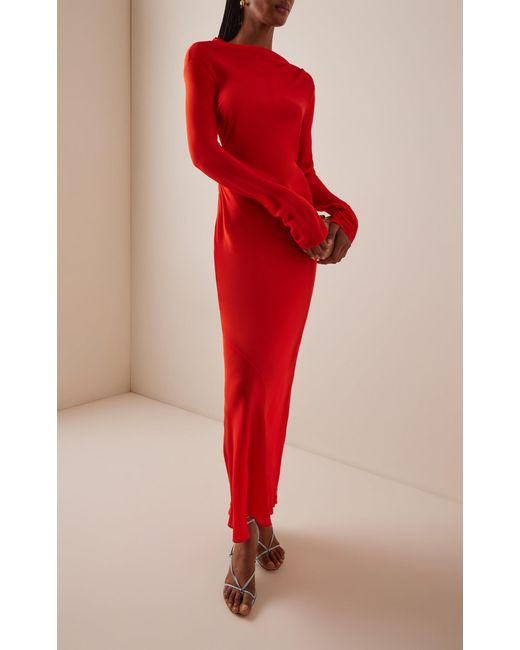 Sir Fresca Gathered Silk Midi Dress