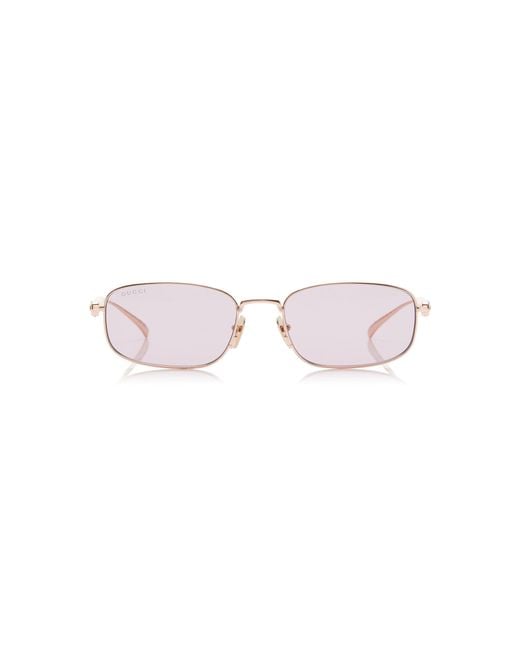 Gucci Pink Square-frame Metal Sunglasses