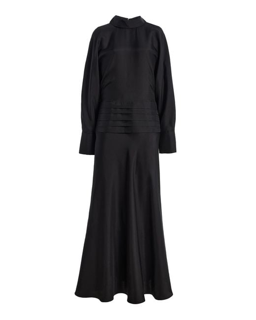 Rohe Women's Black Silk Tuxedo Maxi Dress - www.rajagirimanappuram.com