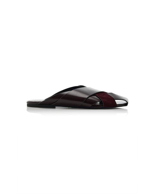 Proenza Schouler Black Slant Cross Leather Slides