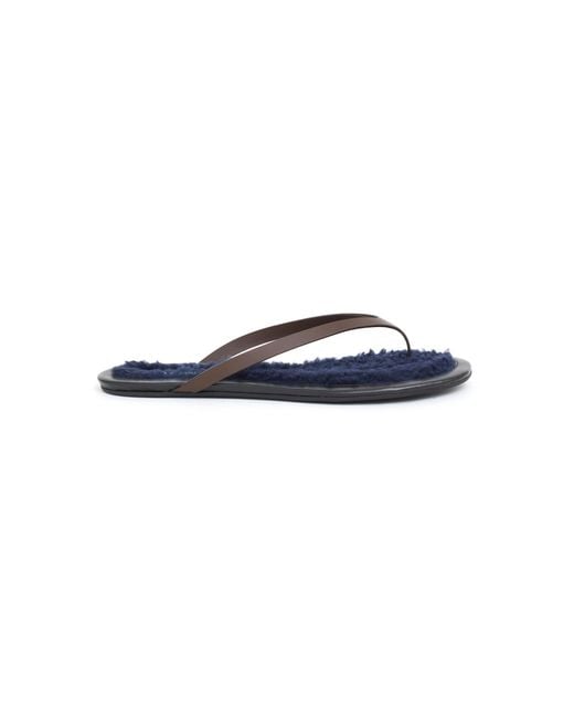 Christopher Esber Blue Joan Shearling Thong Sandals