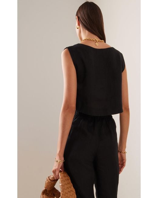 Posse Black Exclusive Martina Linen Crop Top