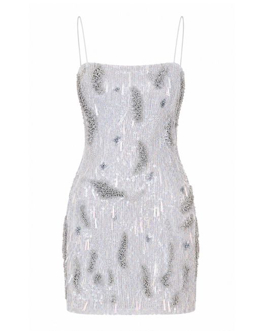 LoveShackFancy White Amrelle Beaded Mini Dress