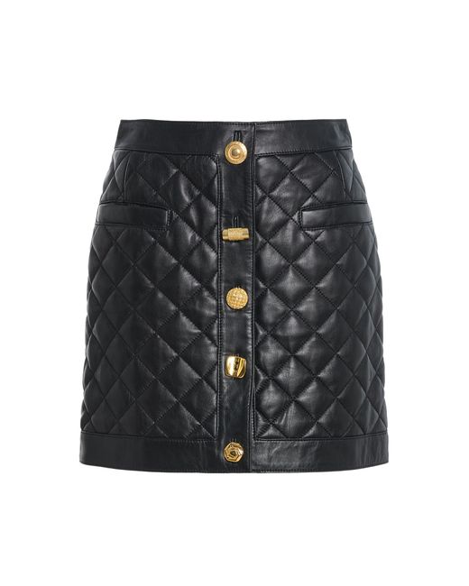Franchise Black Gracie Leather Mini Skirt