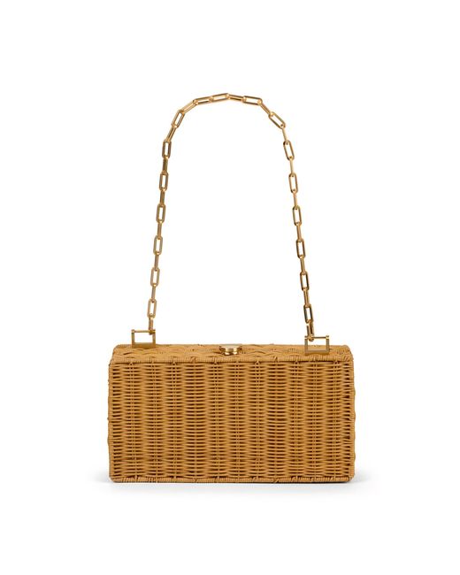 Cult Gaia White The Backgammon Wicker Clutch