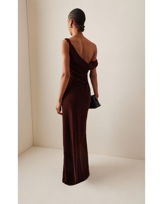 Sir. The Label Purple Ezra Draped Crepe Gown