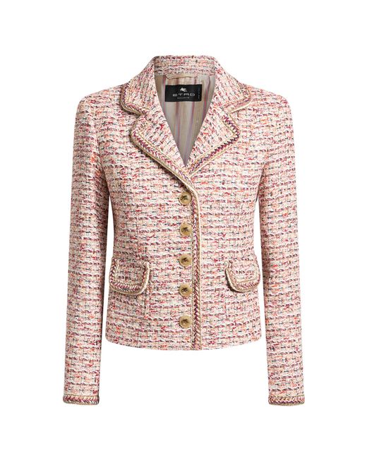 Etro Pink Tailored Tweed Jacket