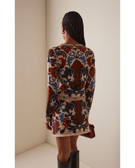 Cara Cara Black Livi Fringed Wool-Cotton Jacquard Jacket