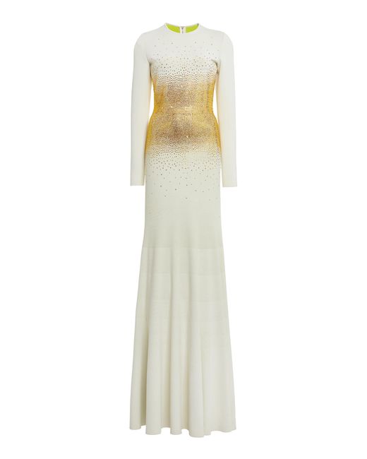slim fit dress slacks Gold Sequin & White Chiffon Maxi Dress main image 0