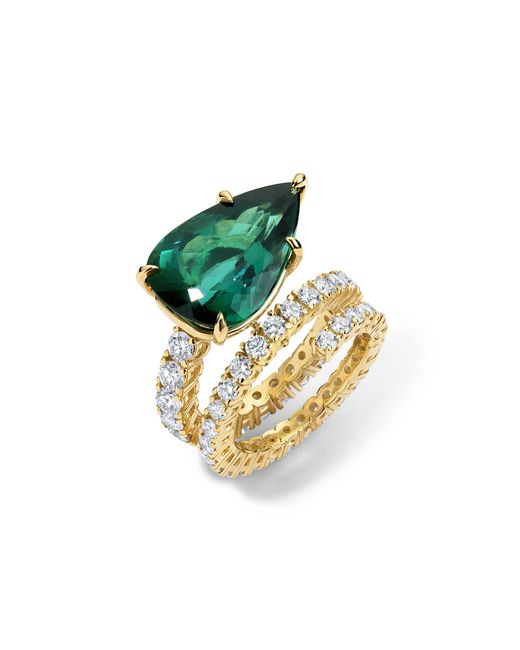 Mindi Mond New York Metallic 18K Tourmaline And Diamond Ring