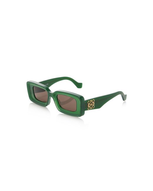 Loewe Green Rectangular Frame Sunglasses