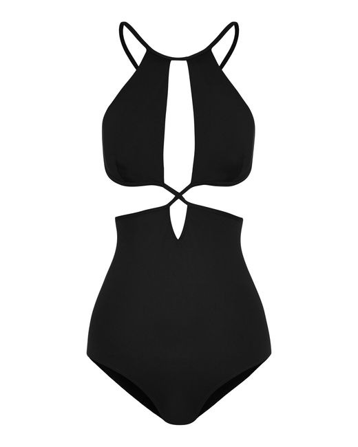 Ephemera Black Cutout One-piece Swimsuit