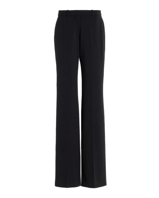 Del Core Black Slim Wool-blend Straight-leg Cigarette Pants