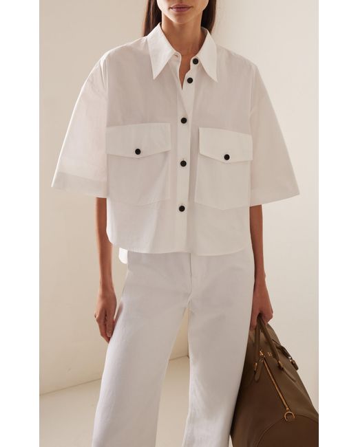 Khaite White Mahsha Oversized Cotton Shirt