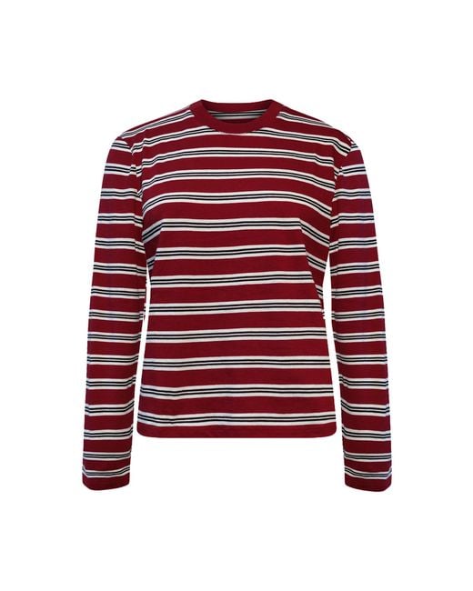 Kallmeyer Red Wynn Striped Cotton T-Shirt