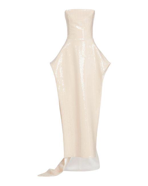 Maticevski White Precise Sequin Gown