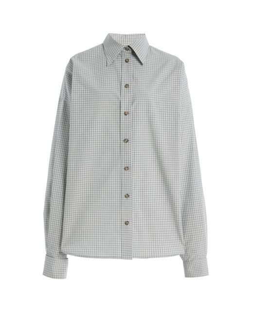 Brandon Maxwell Gray The Harvey Cotton Boyfriend Shirt