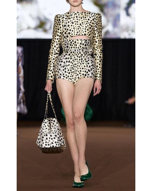 Mugler Black Cheetah-Printed Cropped Jacket