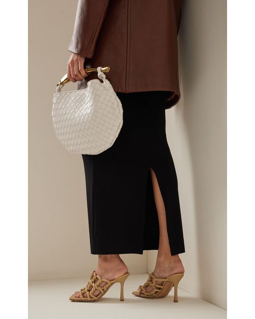 Bottega Veneta Metallic Stretch Leather Mule Sandals