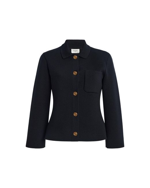 Saint Laurent Blue Short Wool Jacket