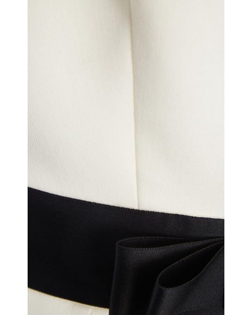Dolce & Gabbana White Bow-detailed Wool Mini Dress
