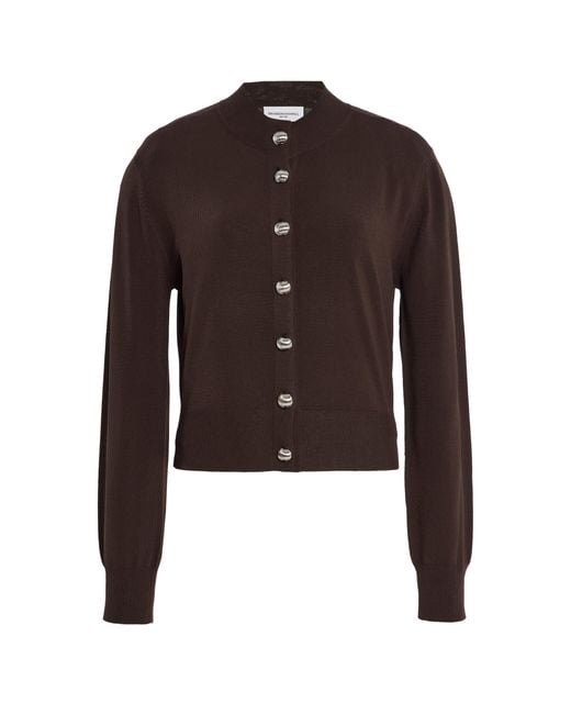 Brandon Maxwell Brown The Aubrey Knit Cardigan
