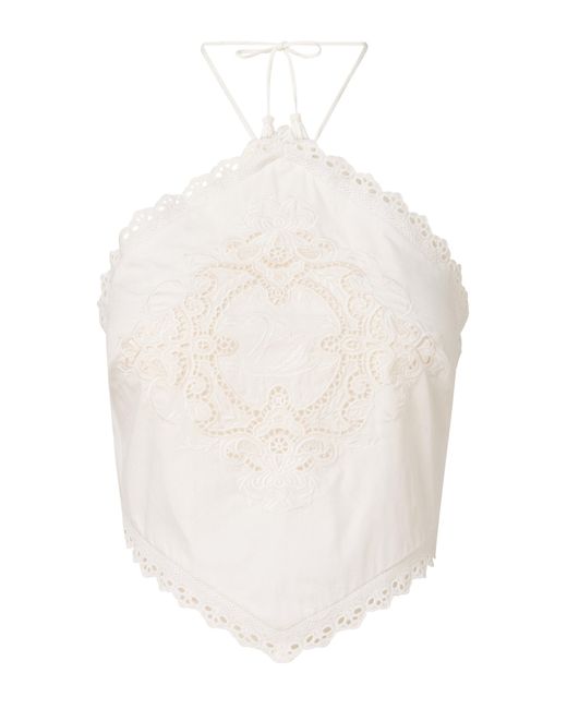 ROAME. White Sorena Halter Cotton Top