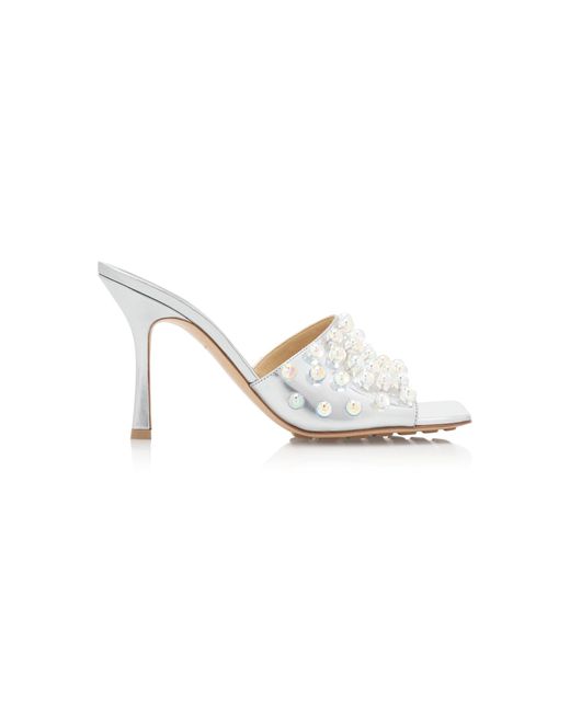Bottega Veneta Metallic Mirror Sphere Stretch Mule Sandals
