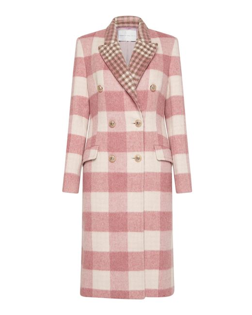 Rebecca Vallance Milina Checked Wool blend Double breasted Coat in